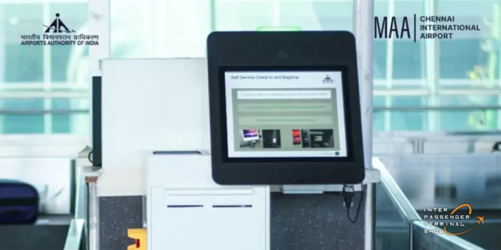 Self-service baggage drop kiosk at Chennai International Airport, enhancing passenger experience